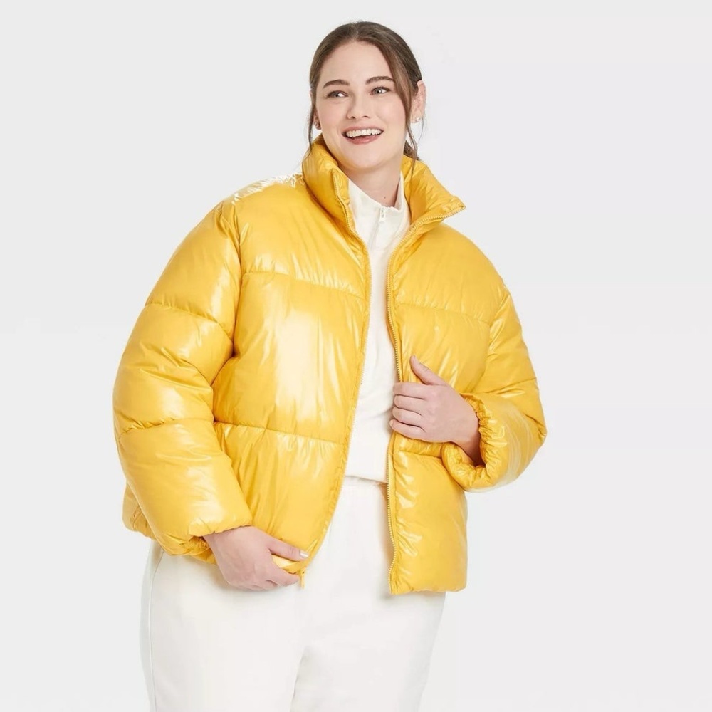 a new day yellow size medium puffer jacket